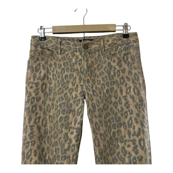 Chaps Women's Size 6 Cotton Blend Animal Print Straight Jeans Denim - Picture 2 of 5